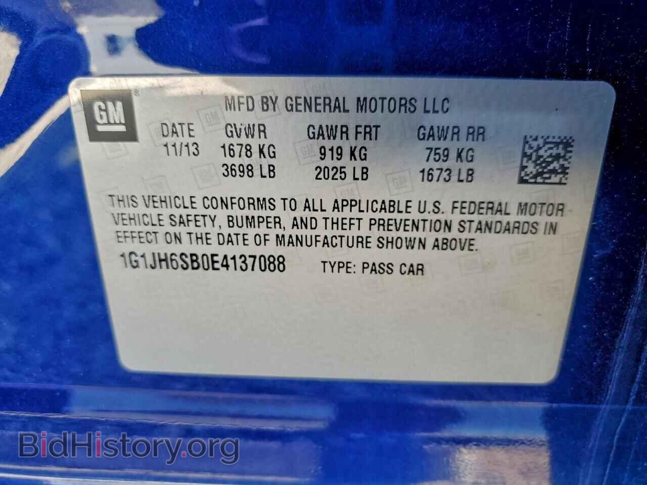 2014 CHEVROLET SONIC - VIN: 1G1JH6SB0E4137088 - Фото 12