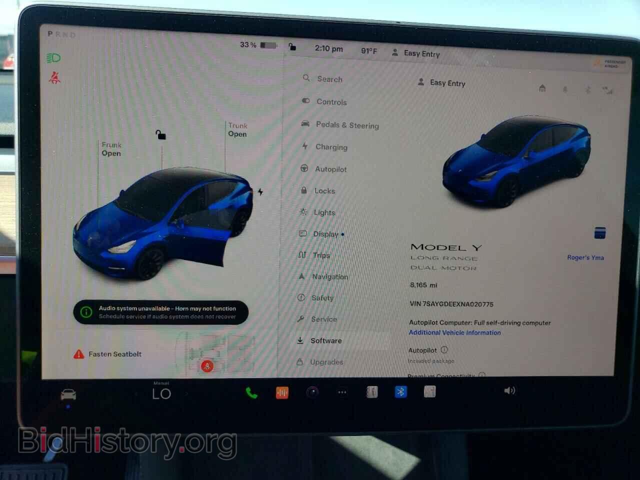 2022 TESLA MODEL Y - VIN: 7SAYGDEEXNA020775 - Фото 9