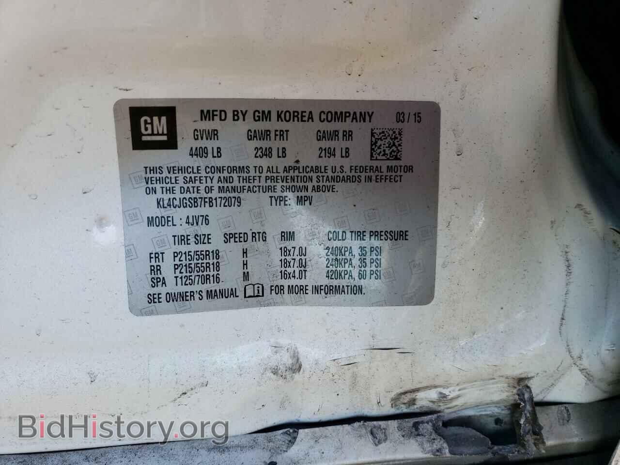 2015 BUICK ENCORE - VIN: KL4CJGSB7FB172079 - Photo 13