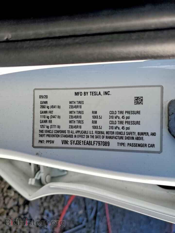 2020 TESLA MODEL 3 - VIN: 5YJ3E1EA8LF797089 - Фото 12