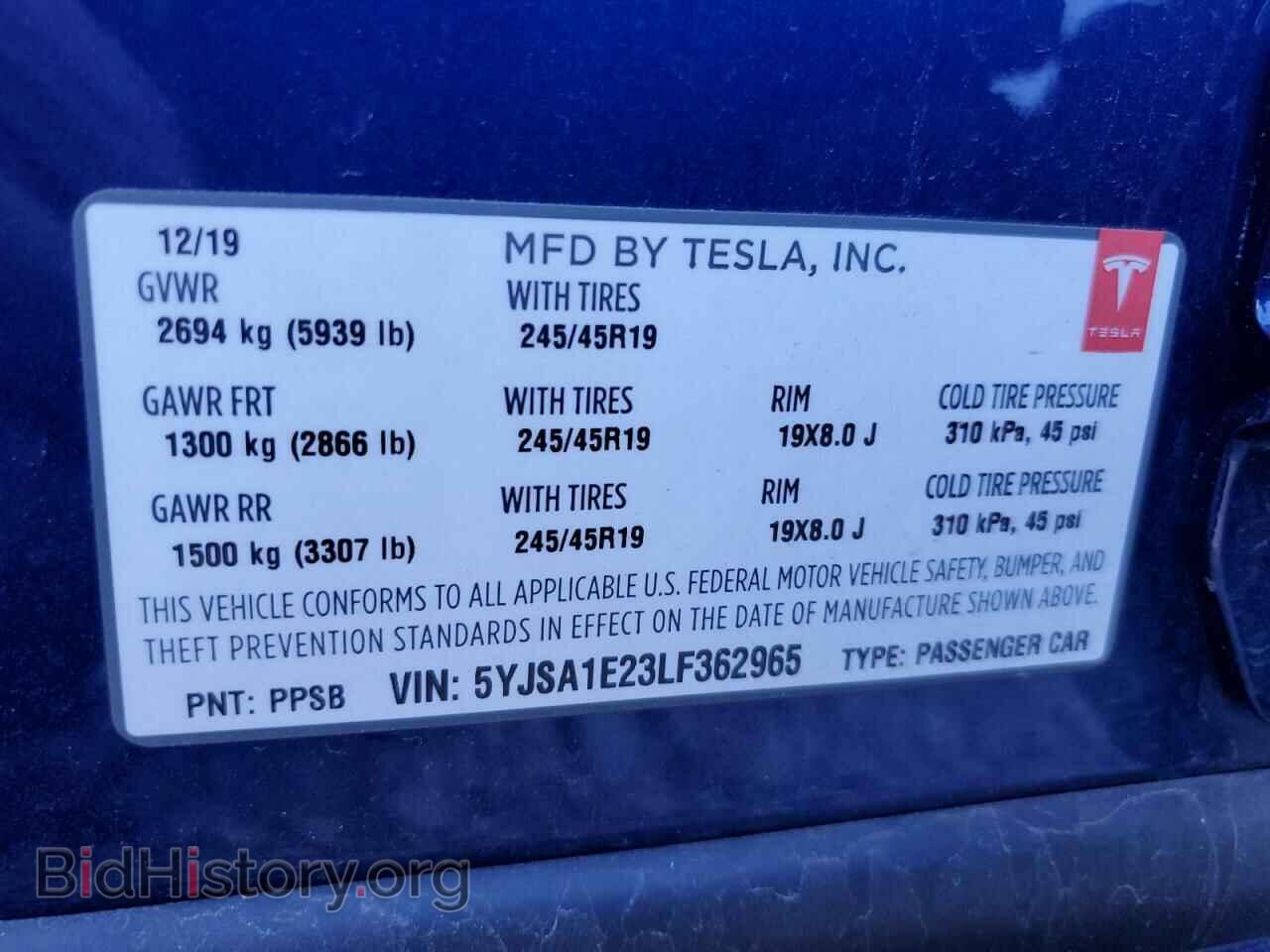 2020 TESLA MODEL S - VIN: 5YJSA1E23LF362965 - Photo 12