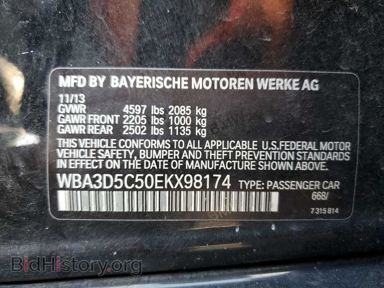 2014 BMW 3 SERIES - VIN: WBA3D5C50EKX98174 - Фото 12