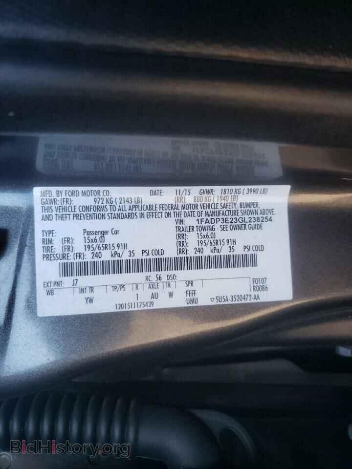 2016 FORD FOCUS - VIN: 1FADP3E23GL238254 - Фото 12