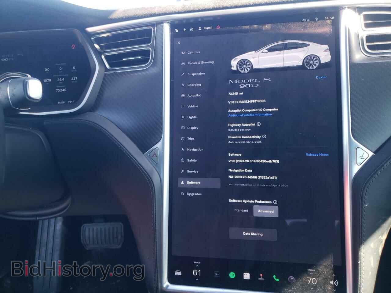 2015 TESLA MODEL S - VIN: 5YJSA1E24FF119606 - Photo 9