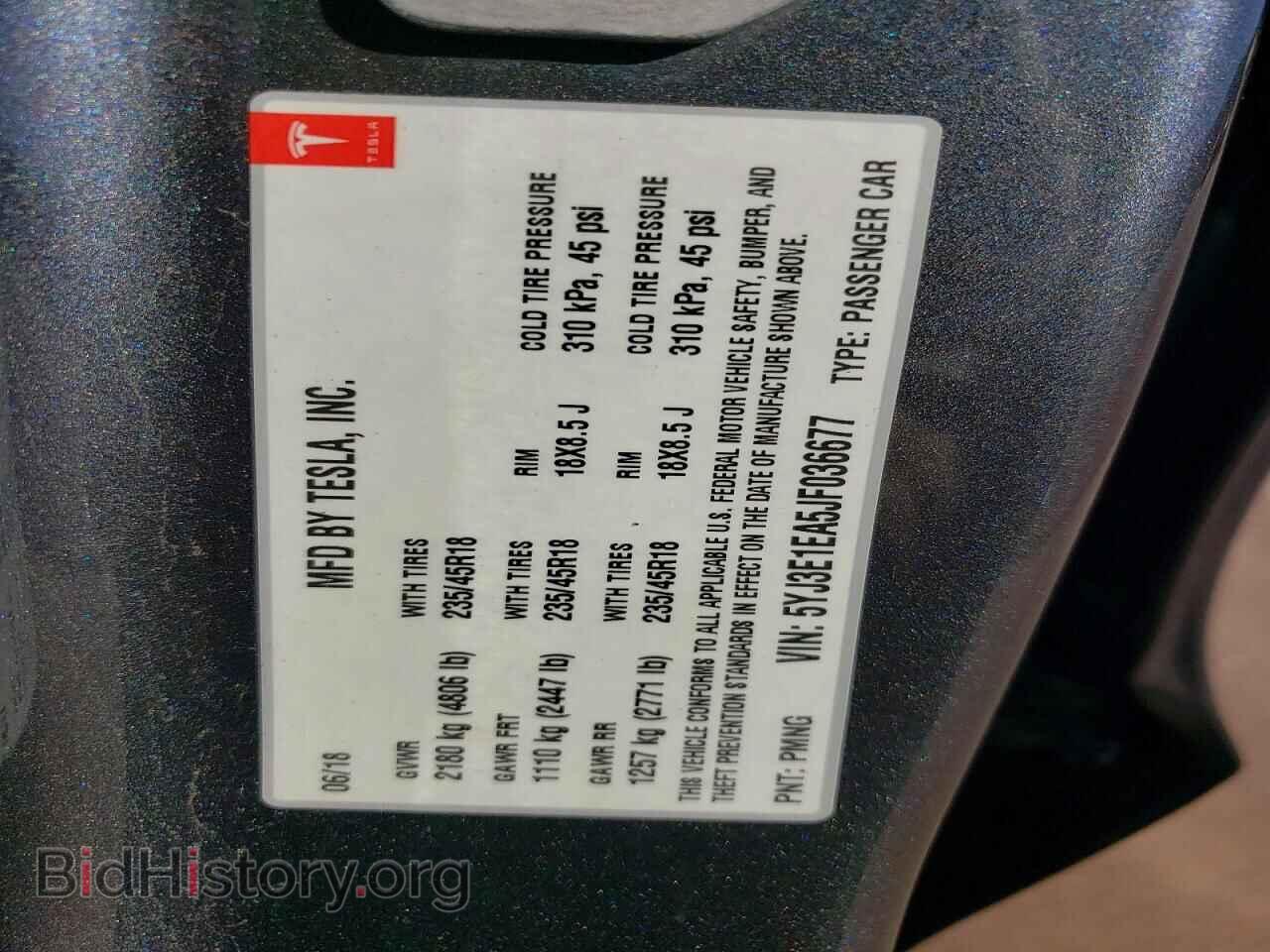 2018 TESLA MODEL 3 - VIN: 5YJ3E1EA5JF036677 - Photo 12