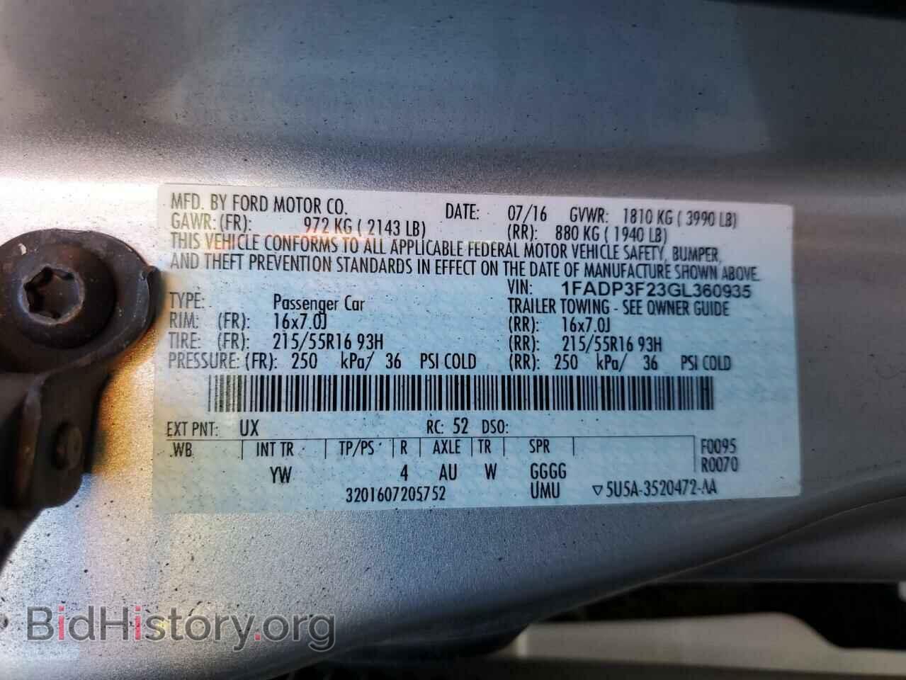 2016 FORD FOCUS - VIN: 1FADP3F23GL360935 - Фото 12