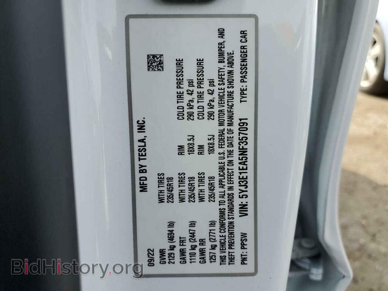 2022 TESLA MODEL 3 - VIN: 5YJ3E1EA5NF357091 - Photo 13
