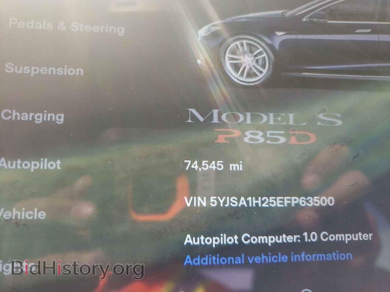 2014 TESLA MODEL S - VIN: 5YJSA1H25EFP63500 - Фото 9