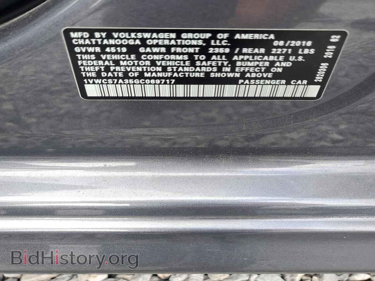 2016 VOLKSWAGEN PASSAT - VIN: 1VWCS7A35GC069717 - Photo 12