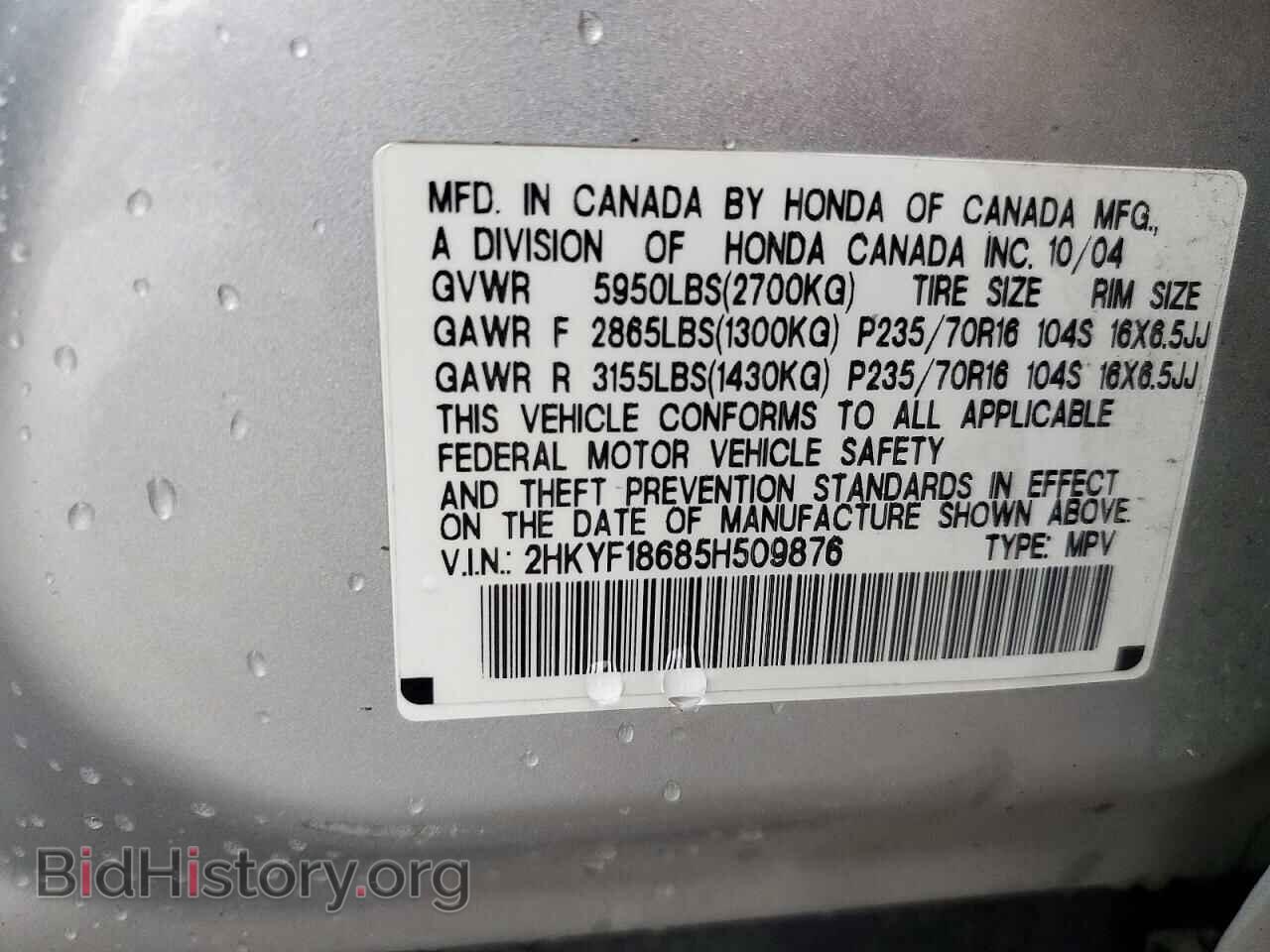 2005 HONDA PILOT - VIN: 2HKYF18685H509876 - Photo 13