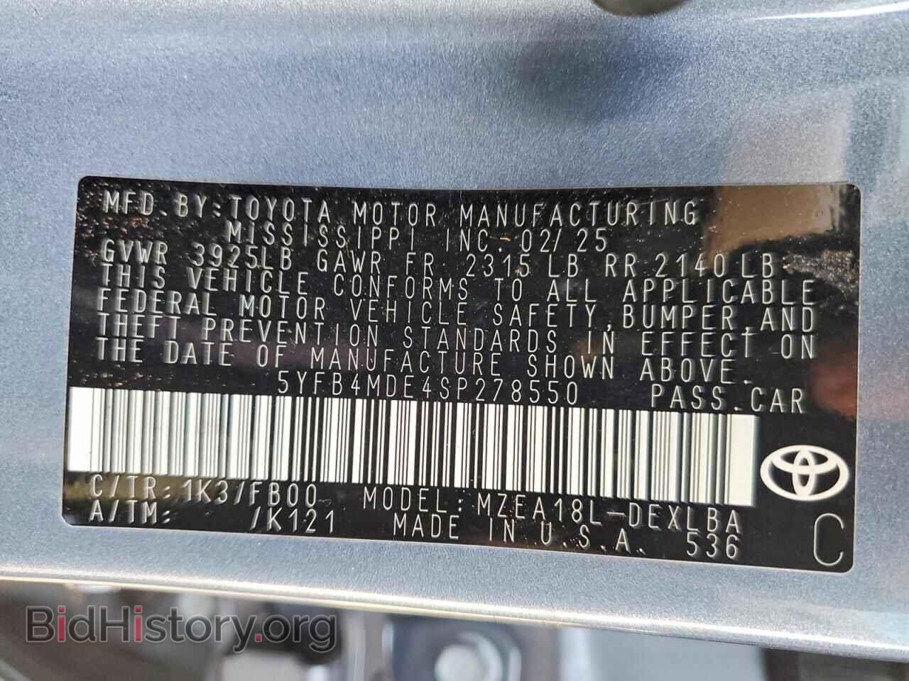 2025 TOYOTA COROLLA - VIN: 5YFB4MDE4SP278550 - Фото 12