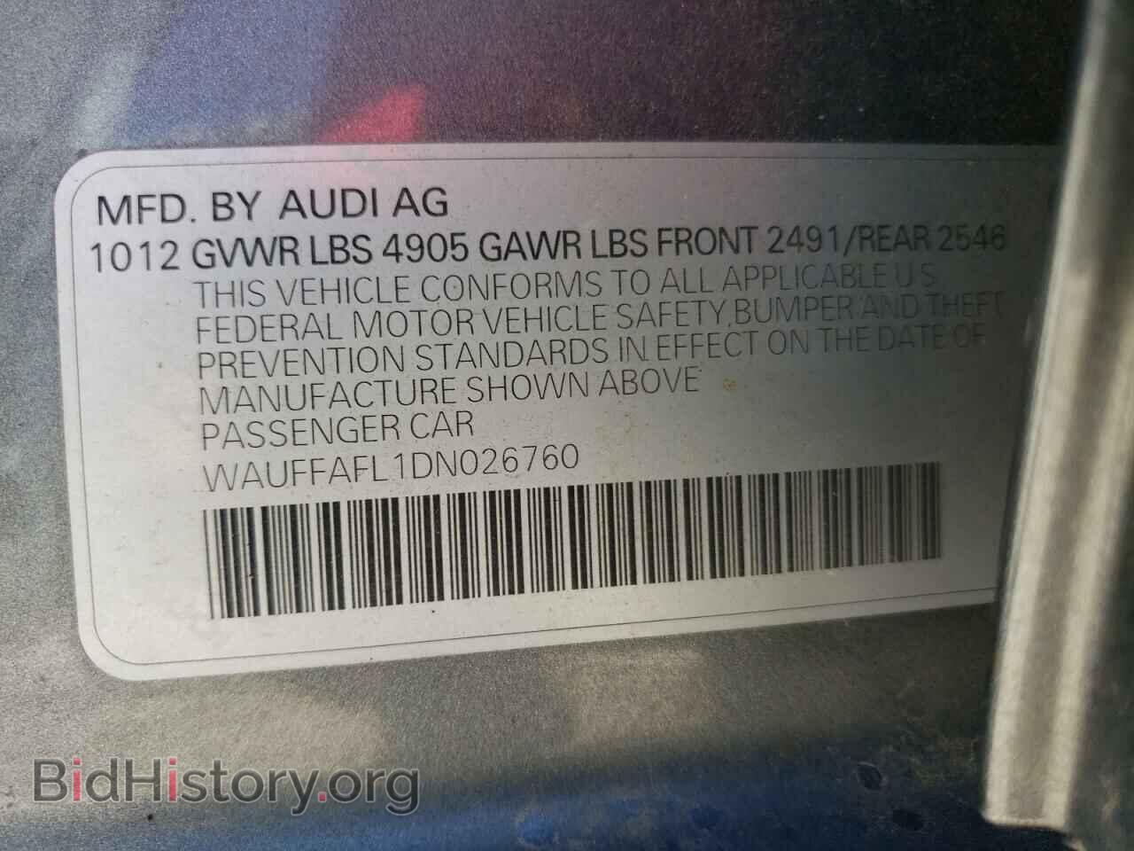 2013 AUDI A4 - VIN: WAUFFAFL1DN026760 - Фото 12