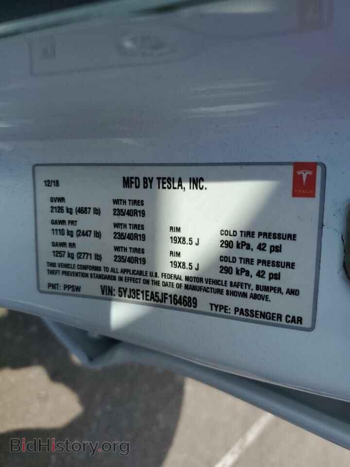 2018 TESLA MODEL 3 - VIN: 5YJ3E1EA5JF164689 - Фото 12