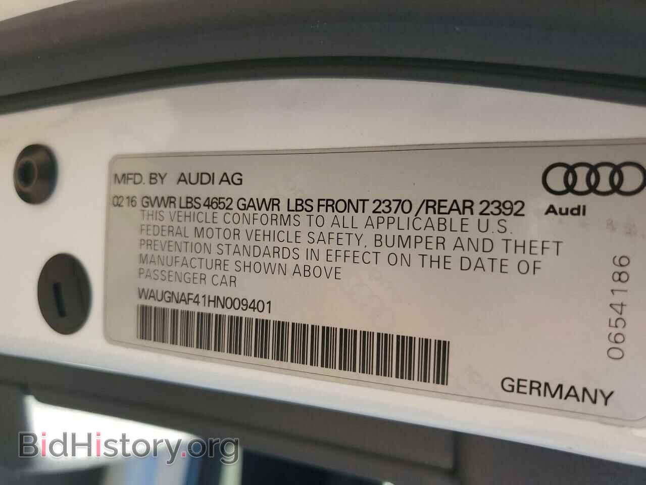 2017 AUDI A4 - VIN: WAUGNAF41HN009401 - Фото 12