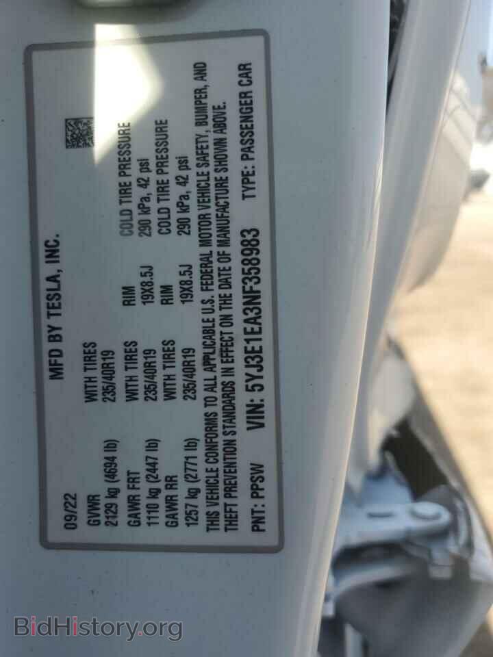 2022 TESLA MODEL 3 - VIN: 5YJ3E1EA3NF358983 - Photo 12