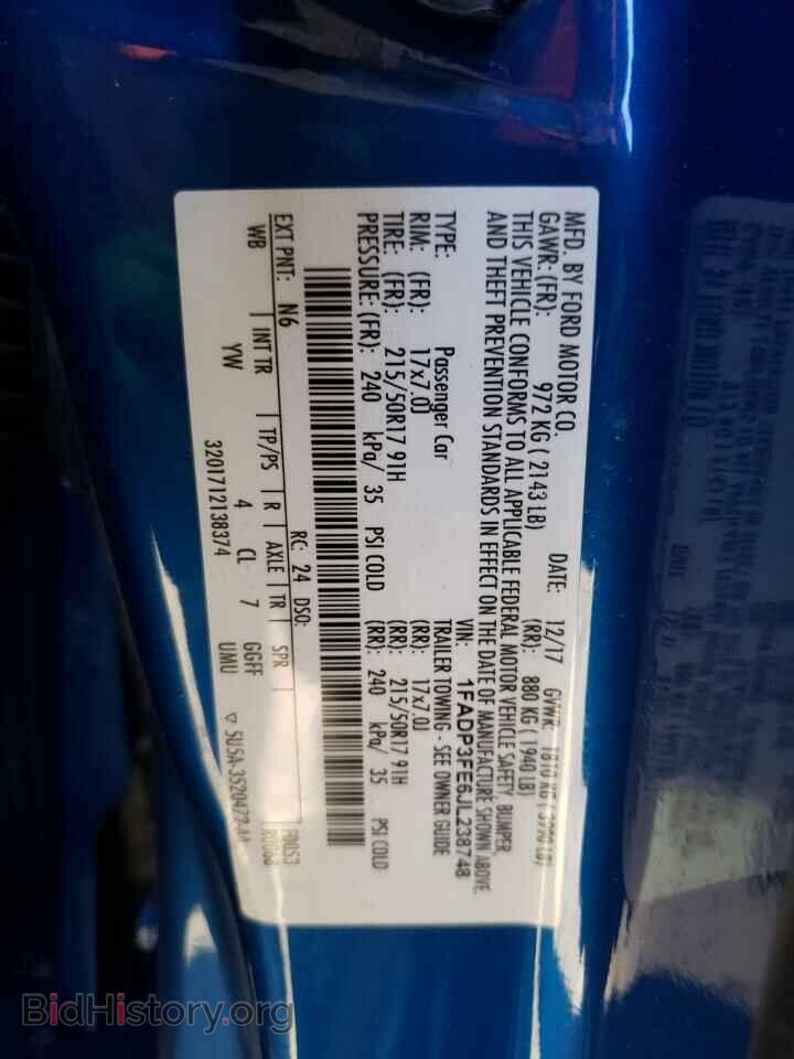 2018 FORD FOCUS - VIN: 1FADP3FE6JL238748 - Фото 12