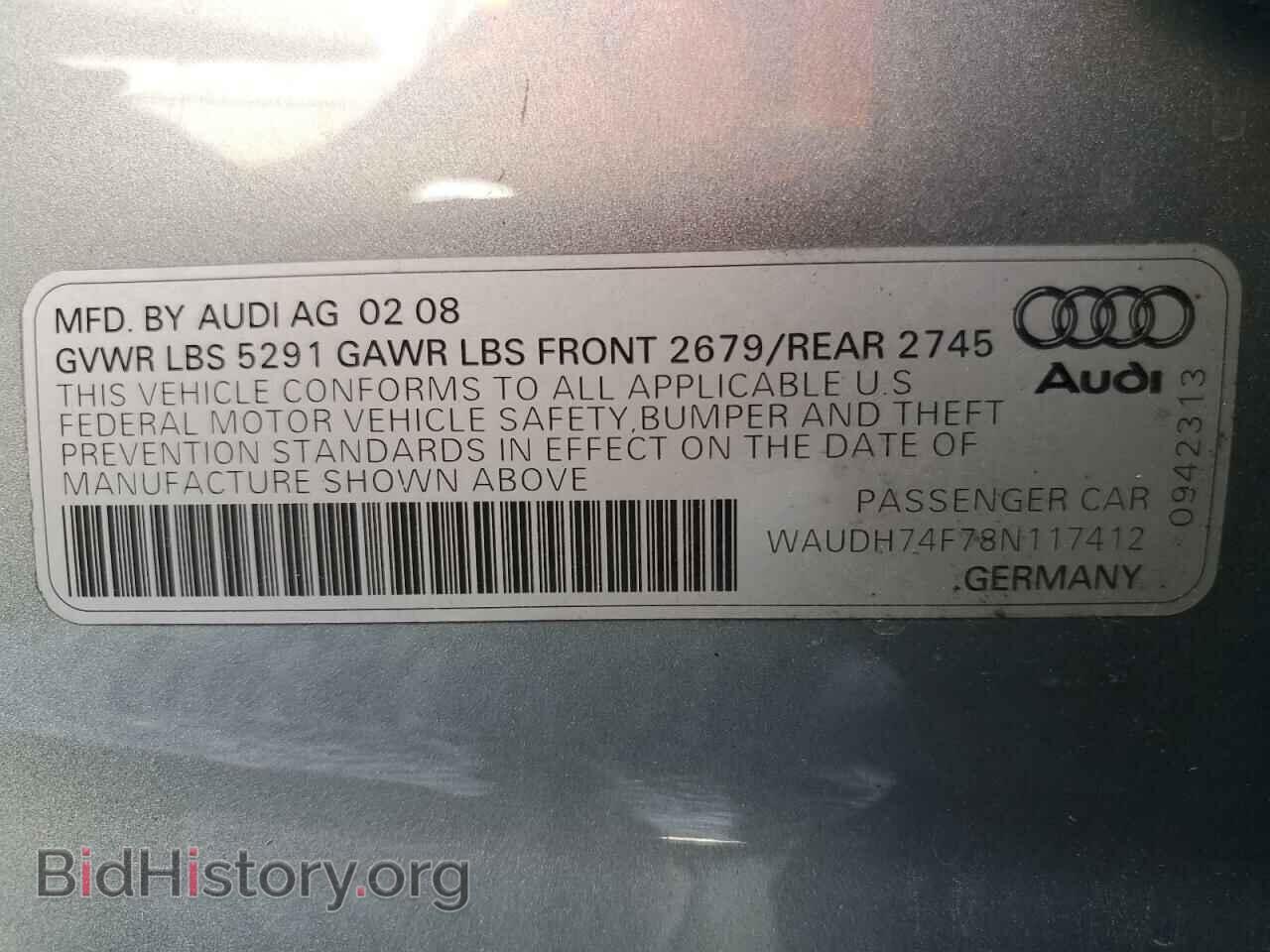 2008 AUDI A6 - VIN: WAUDH74F78N117412 - Фото 12