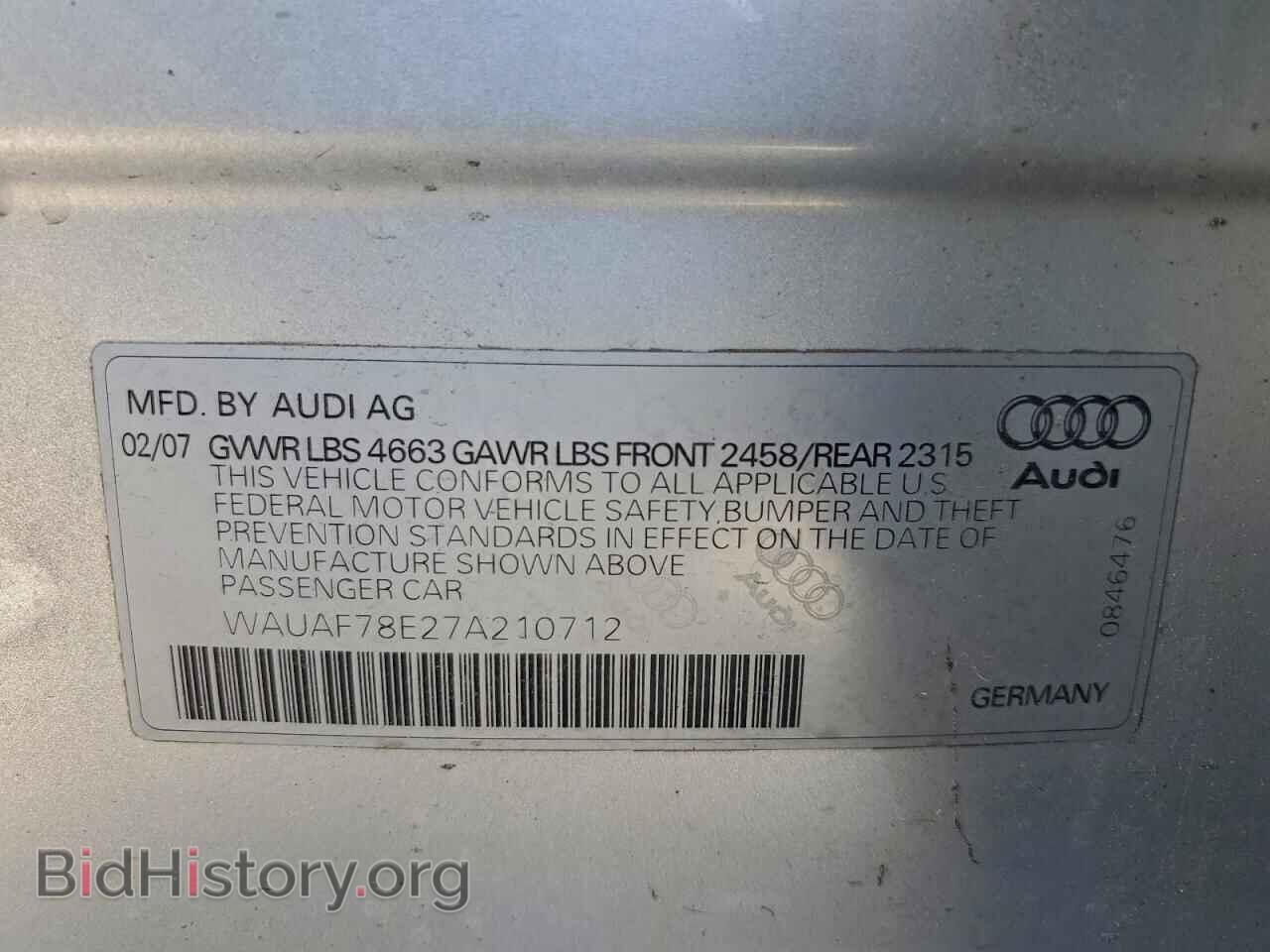2007 AUDI A4 - VIN: WAUAF78E27A210712 - Photo 12