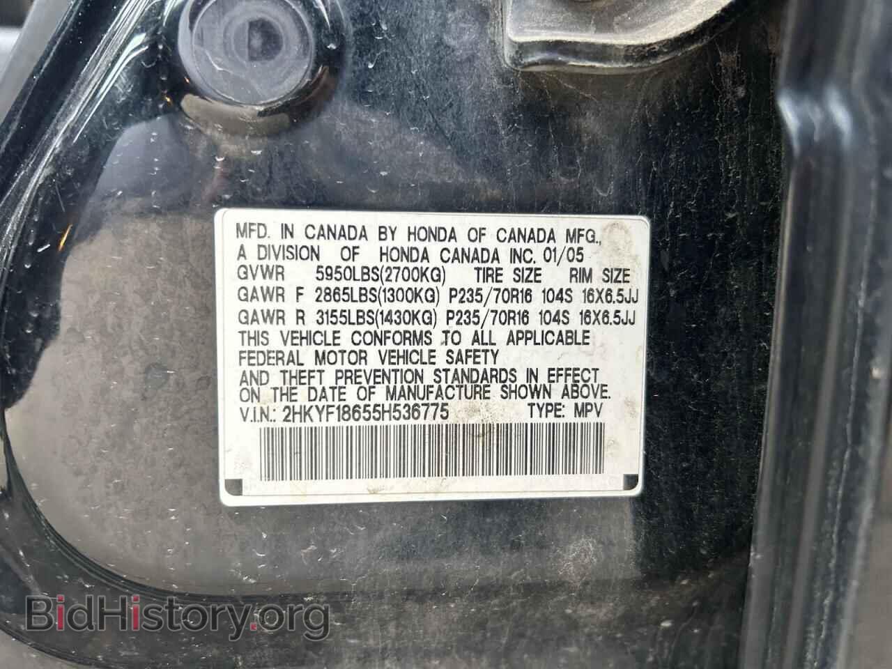 2005 HONDA PILOT - VIN: 2HKYF18655H536775 - Фото 10