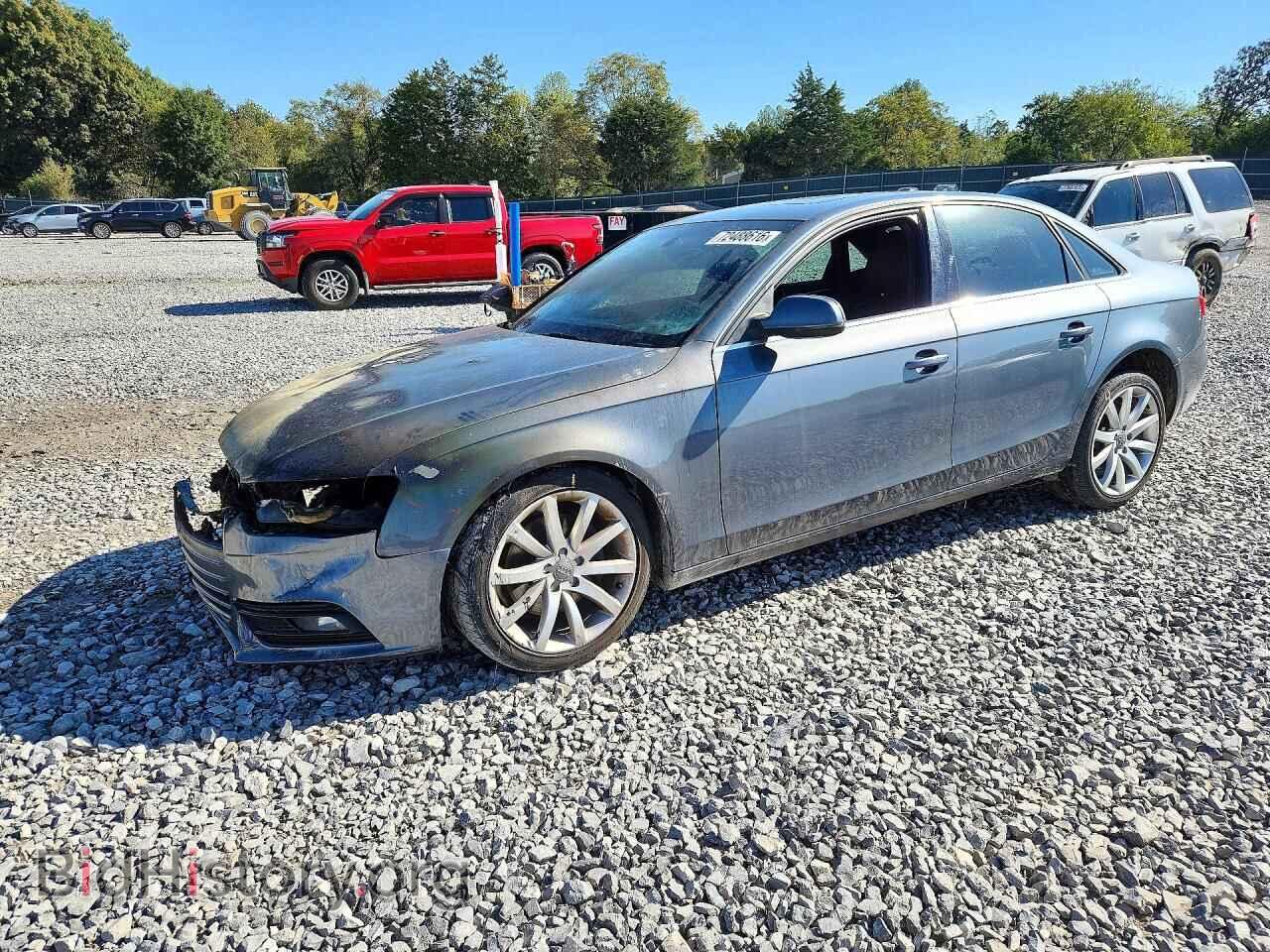 2013 Audi A4 Premium Plus (VIN WAUFFAFL9DN026800) — photo 1 of 14, Copart, damage: engine burn