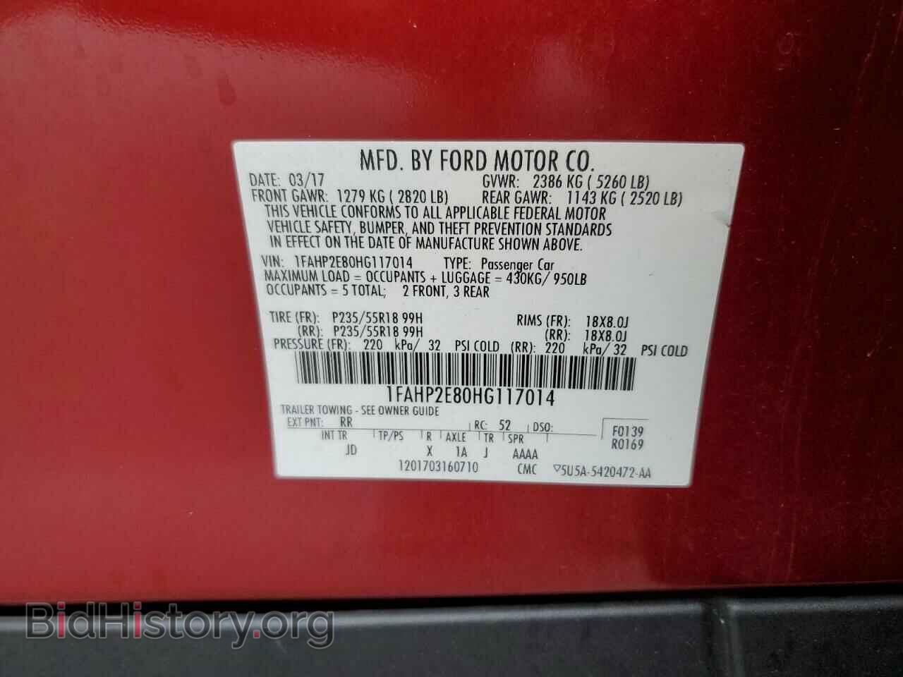 2017 FORD TAURUS - VIN: 1FAHP2E80HG117014 - Photo 12