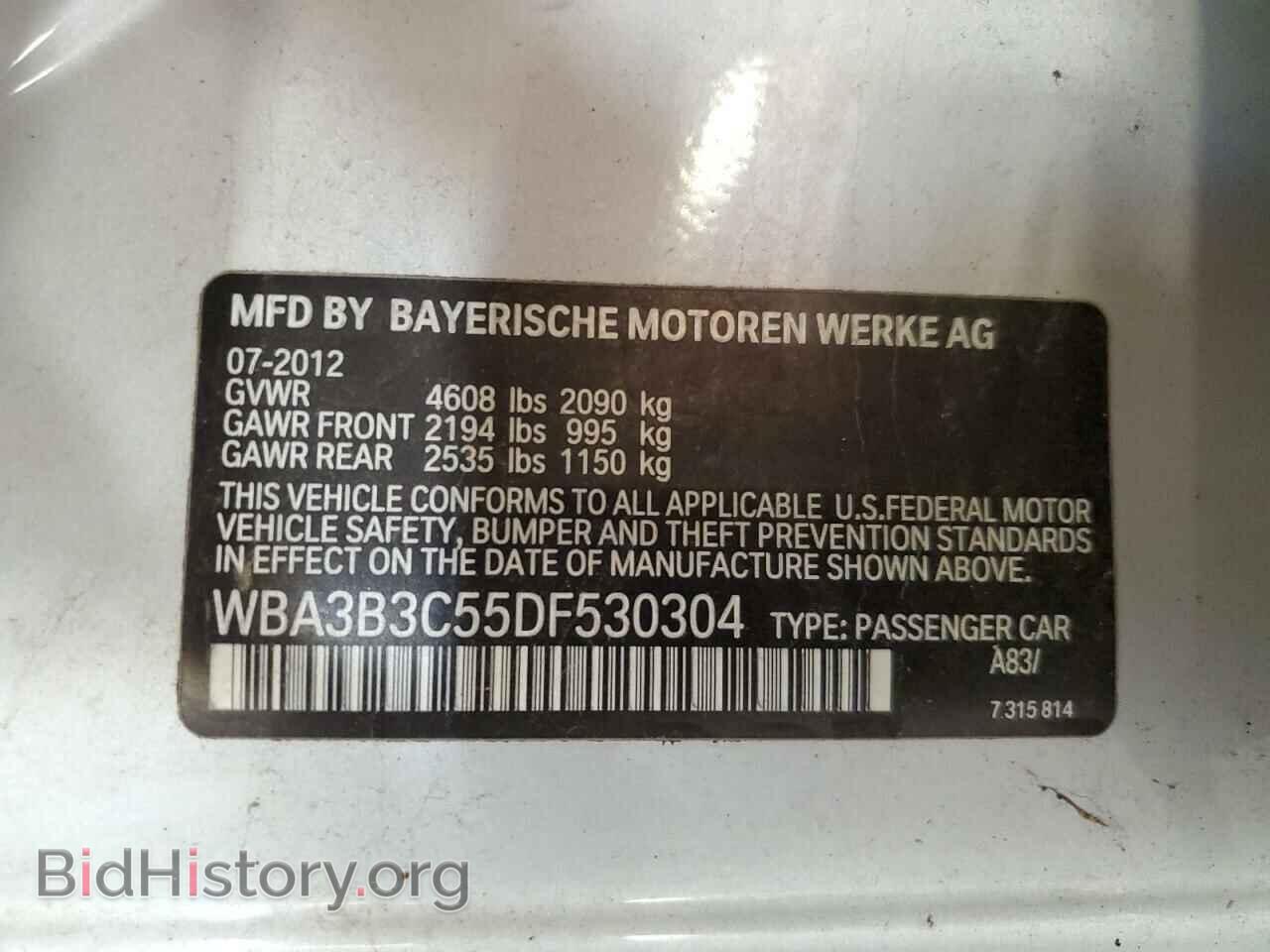 2013 BMW 3 SERIES - VIN: WBA3B3C55DF530304 - Фото 12