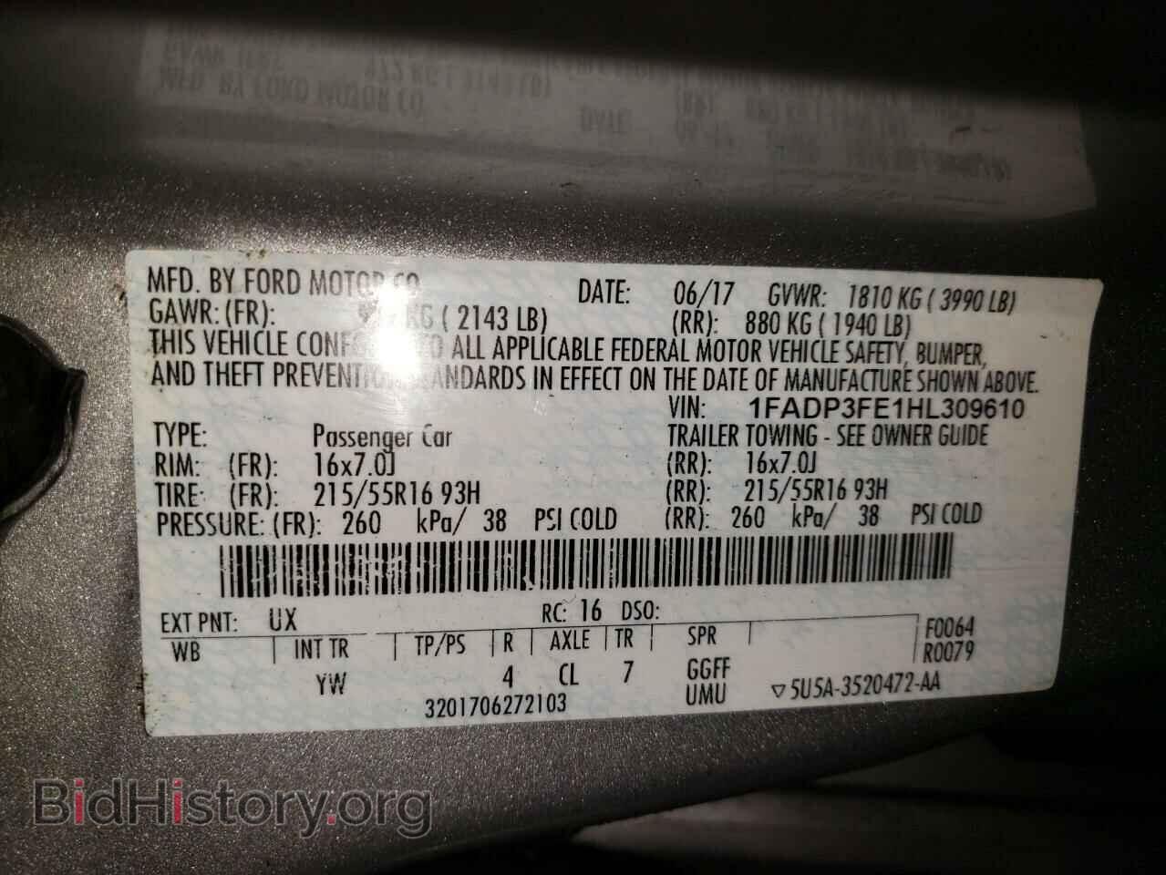 2017 FORD FOCUS - VIN: 1FADP3FE1HL309610 - Photo 13