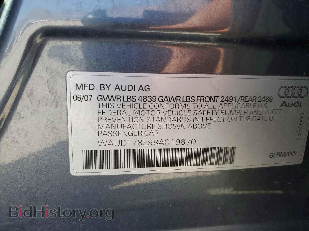 2008 AUDI A4 - VIN: WAUDF78E98A019870 - Фото 12