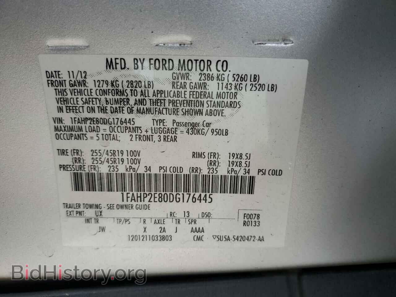 2013 FORD TAURUS - VIN: 1FAHP2E80DG176445 - Фото 12