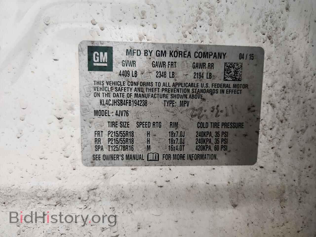 2015 BUICK ENCORE - VIN: KL4CJHSB4FB194238 - Photo 13
