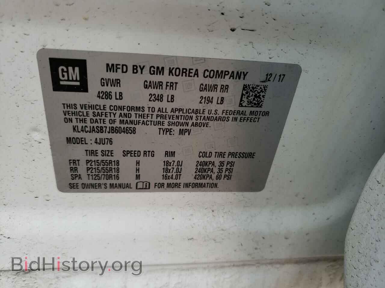 2018 BUICK ENCORE - VIN: KL4CJASB7JB604658 - Фото 14