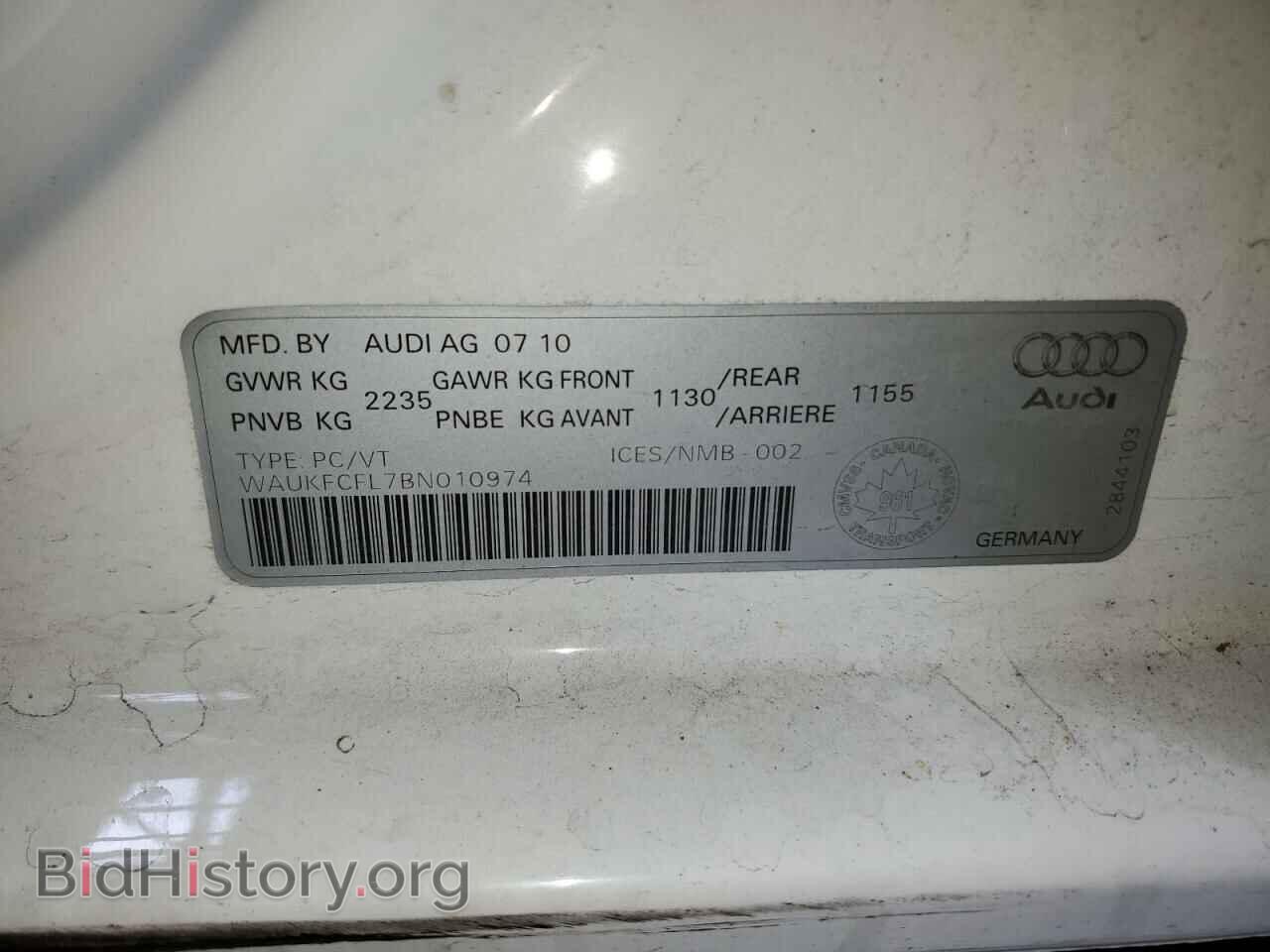 2011 AUDI A4 - VIN: WAUKFCFL7BN010974 - Фото 12