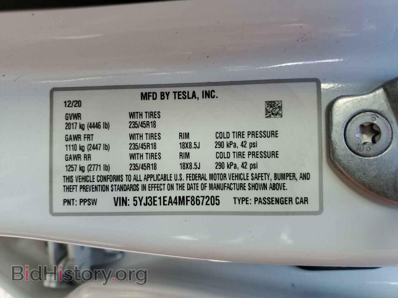2021 TESLA MODEL 3 - VIN: 5YJ3E1EA4MF867205 - Photo 13