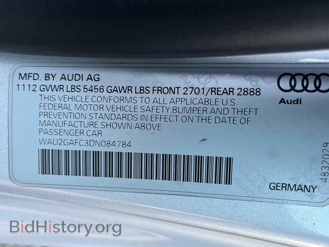 2013 AUDI A7 - VIN: WAU2GAFC3DN084784 - Фото 9