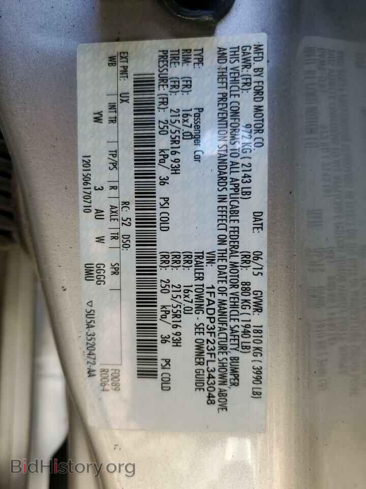 2015 FORD FOCUS - VIN: 1FADP3F23FL343048 - Фото 12