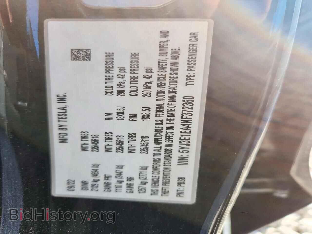 2022 TESLA MODEL 3 - VIN: 5YJ3E1EA4NF372360 - Photo 12
