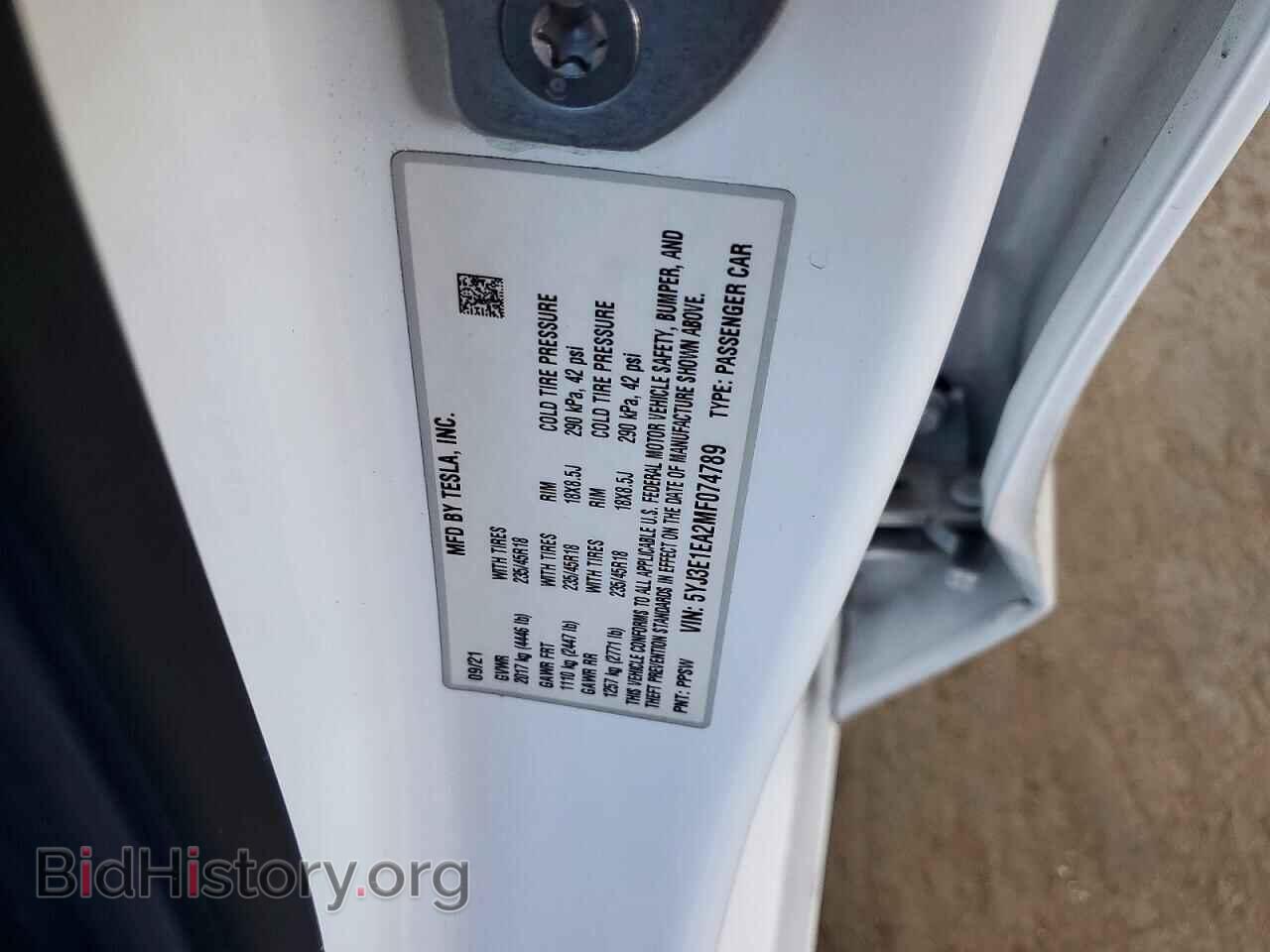 2021 Tesla MODEL 3 (VIN 5YJ3E1EA2MF074789) — photo 12 of 12