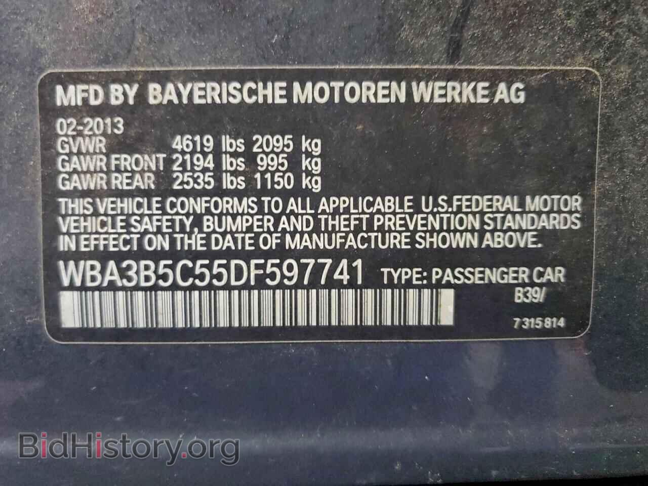 2013 BMW 3 SERIES - VIN: WBA3B5C55DF597741 - Фото 13