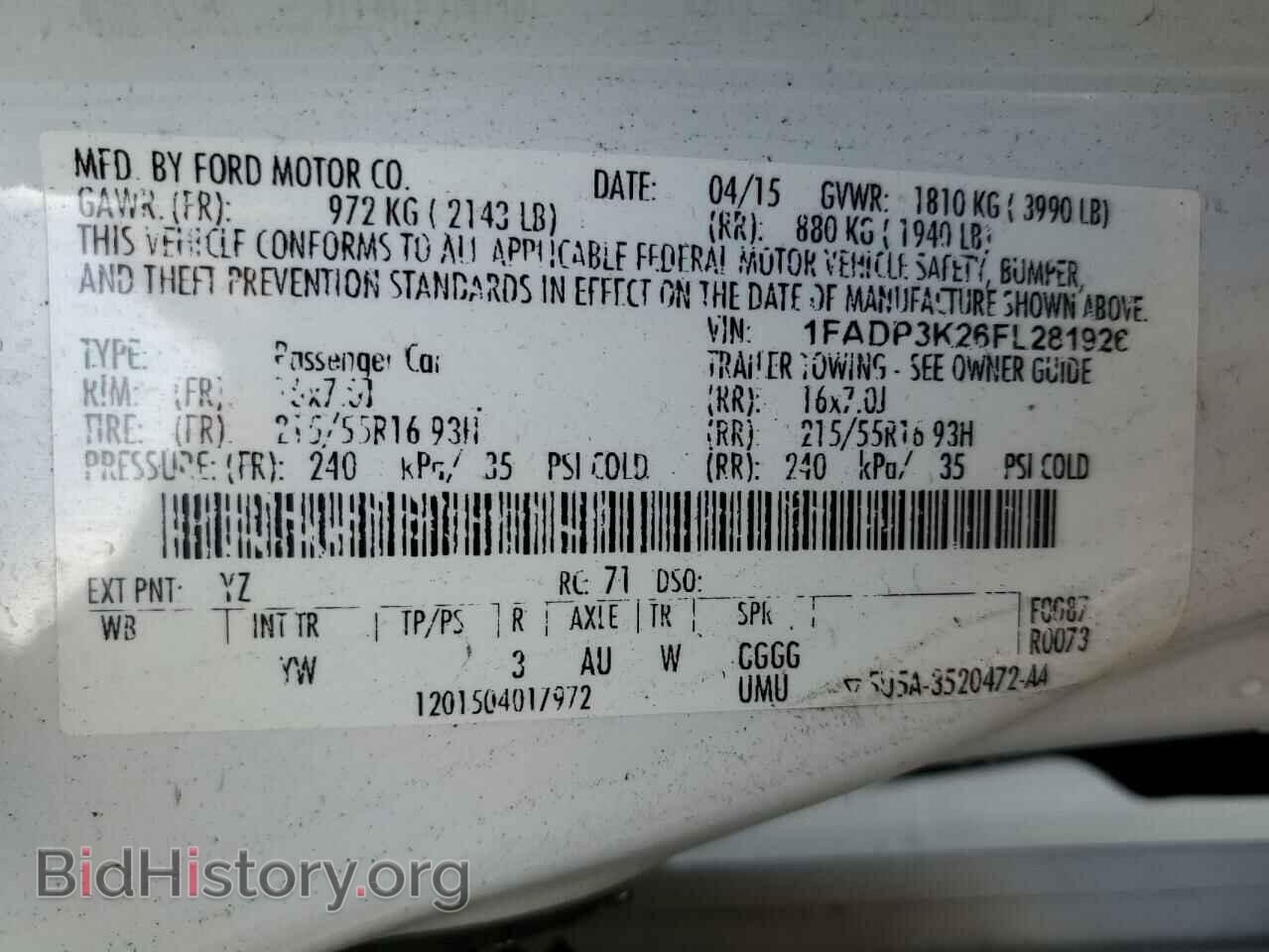 2015 FORD FOCUS - VIN: 1FADP3K26FL281926 - Фото 12