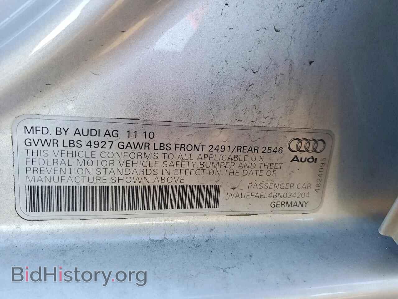 2011 AUDI A4 - VIN: WAUFFAFL4BN034204 - Photo 12
