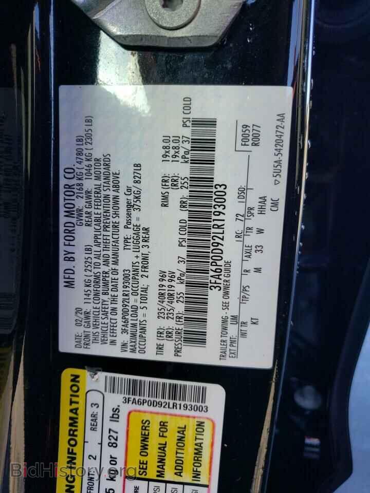 2020 FORD FUSION - VIN: 3FA6P0D92LR193003 - Фото 12