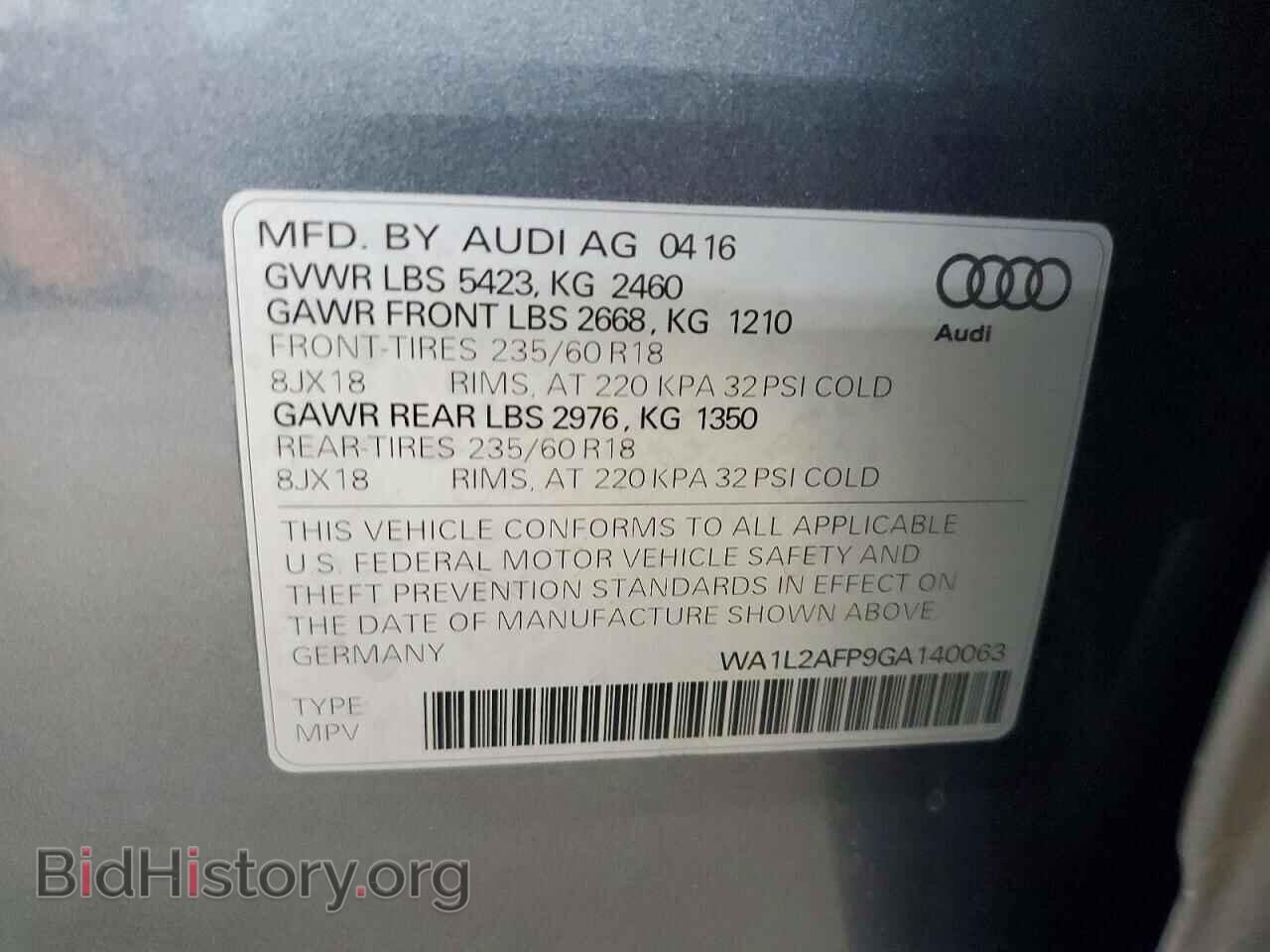 2016 AUDI Q5 - VIN: WA1L2AFP9GA140063 - Photo 13
