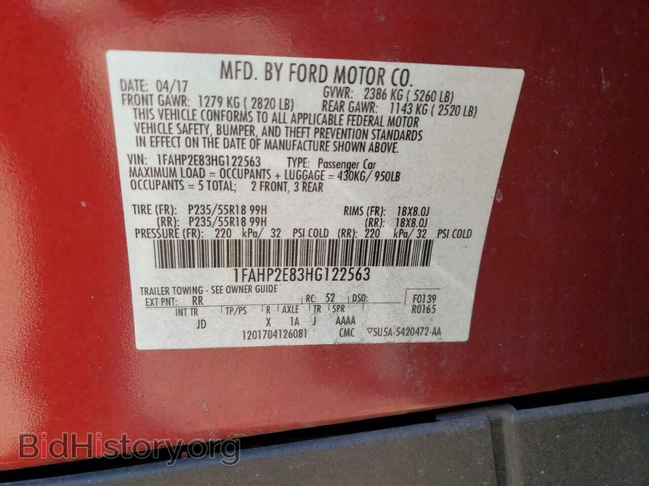 2017 FORD TAURUS - VIN: 1FAHP2E83HG122563 - Фото 12