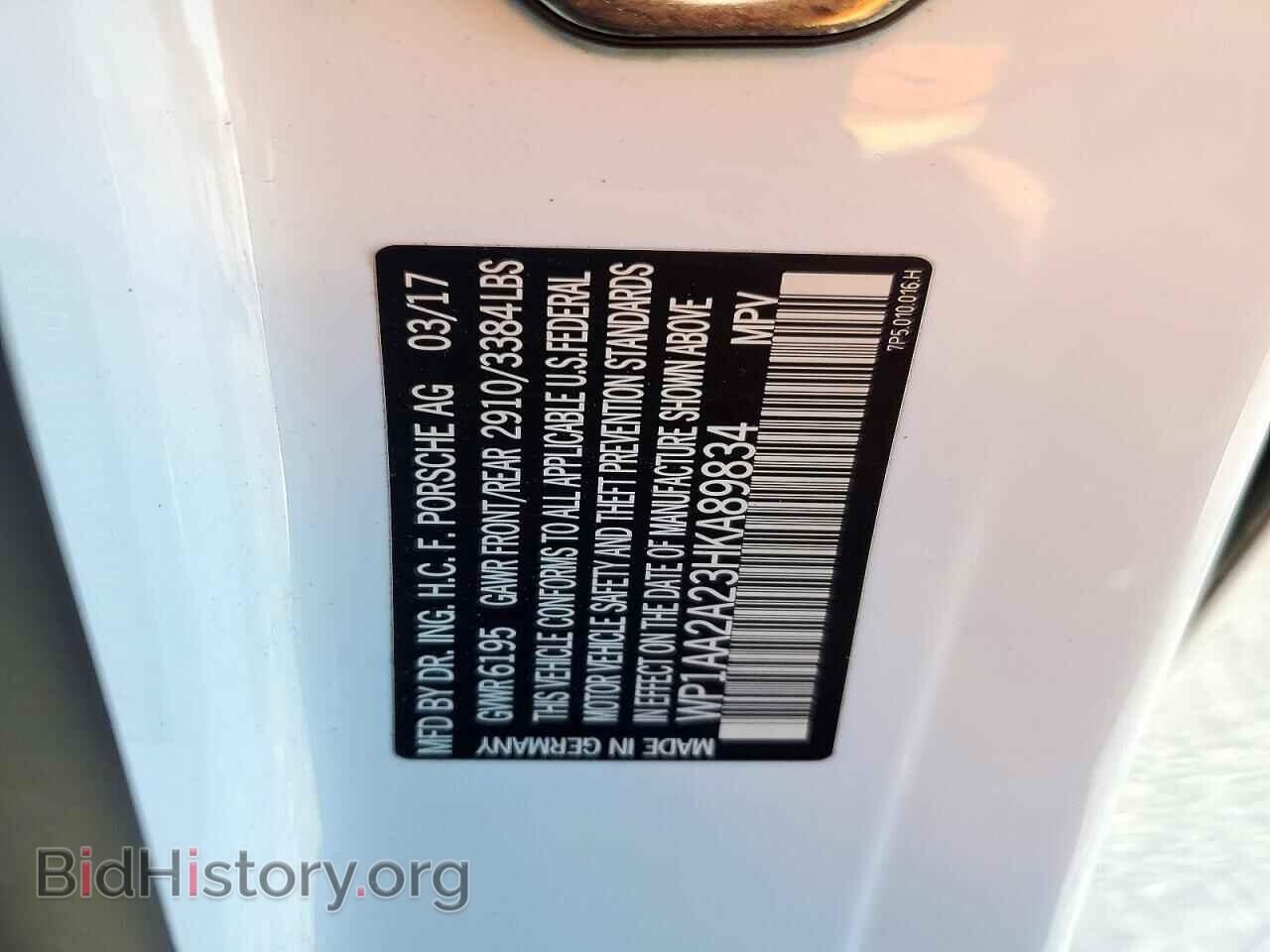 2017 PORSCHE CAYENNE - VIN: WP1AA2A23HKA89834 - Photo 14