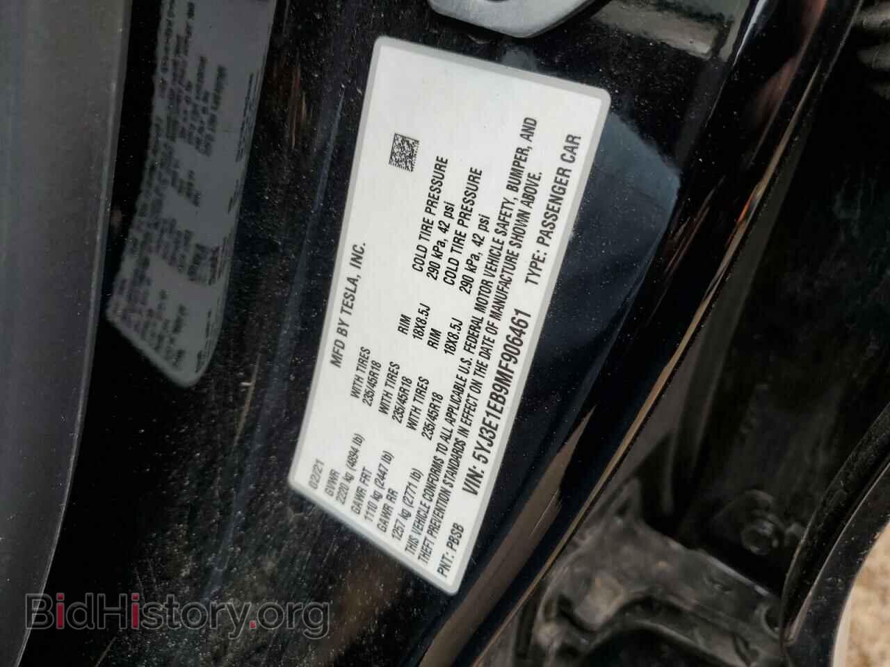 2021 TESLA MODEL 3 - VIN: 5YJ3E1EB9MF906461 - Photo 12