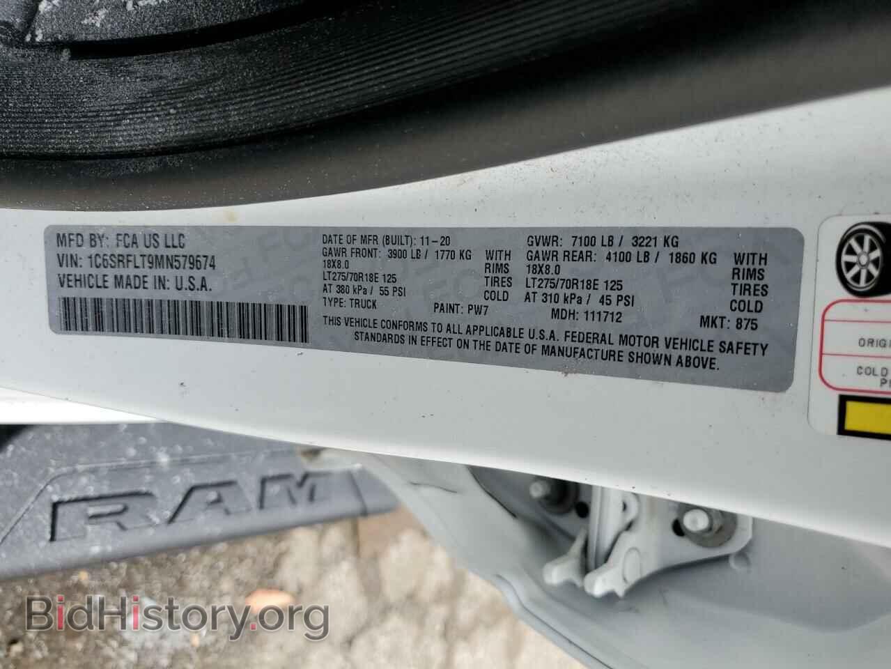 2021 RAM 1500 - VIN: 1C6SRFLT9MN579674 - Фото 12