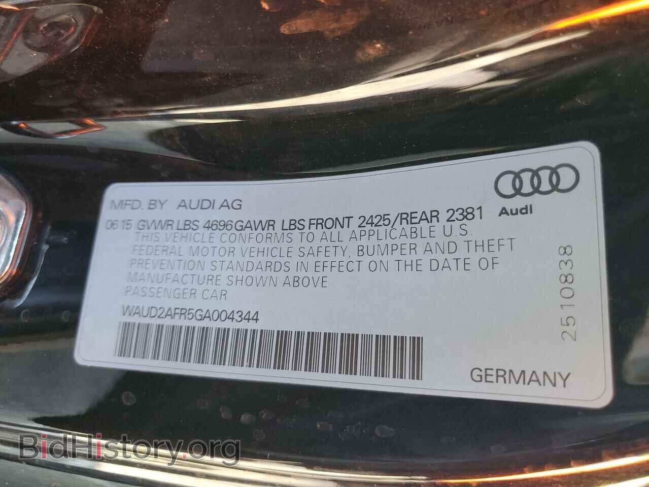 2016 AUDI A5 - VIN: WAUD2AFR5GA004344 - Фото 12