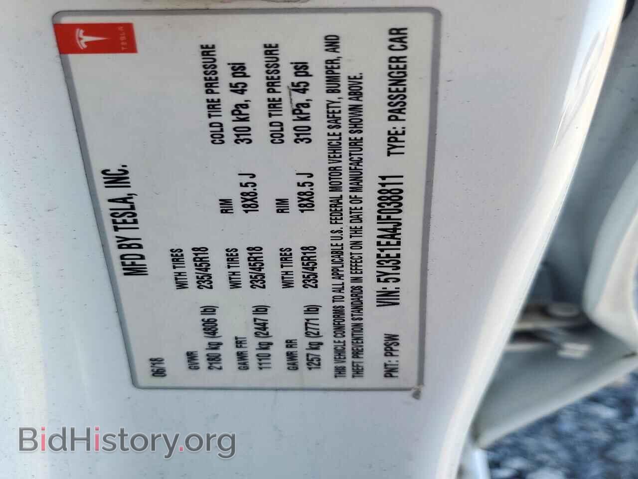 2018 TESLA MODEL 3 - VIN: 5YJ3E1EA4JF038811 - Photo 12