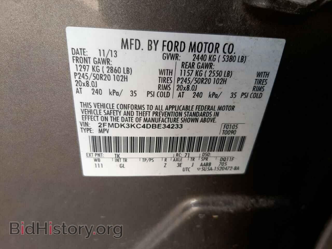 2013 FORD EDGE - VIN: 2FMDK3KC4DBE34233 - Photo 14