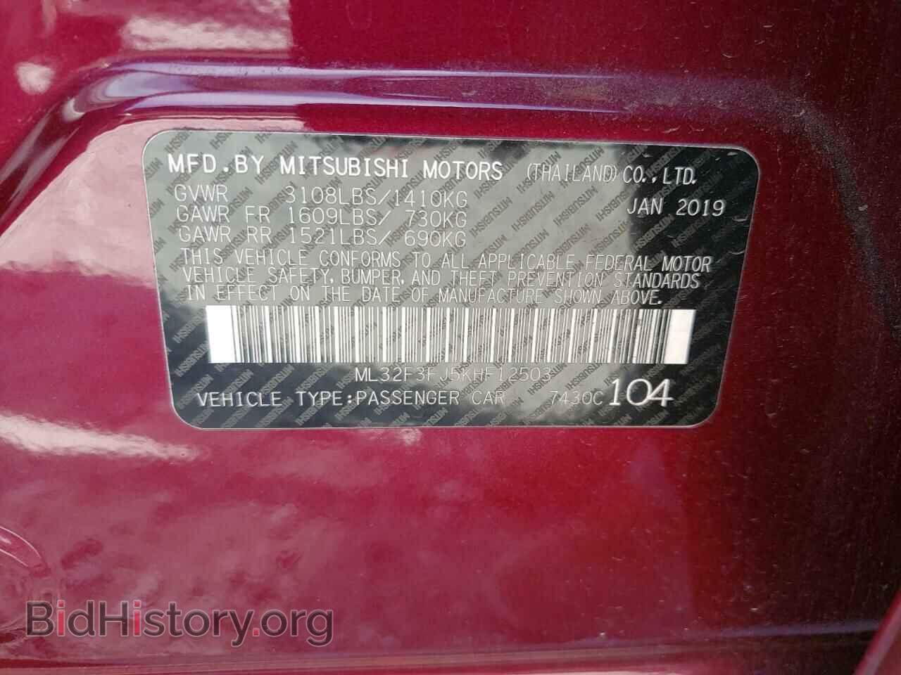 2019 MITSUBISHI MIRAGE - VIN: ML32F3FJ5KHF12503 - Фото 12